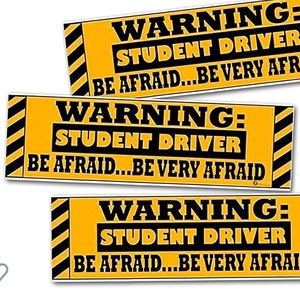 2 Pcs Funny Magnetic Sticker Car Safety Vehicle New Driver Yellow Reflective
